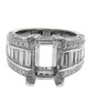 3-Sided 3-Row Diamond Semi-Mounting in White Gold
